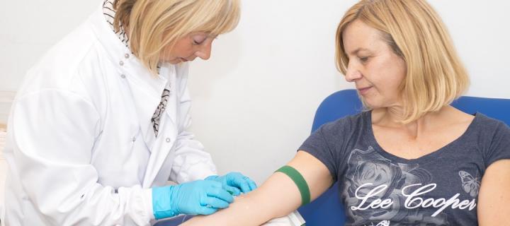 Edinburgh Drug Discovery researcher taking blood sample