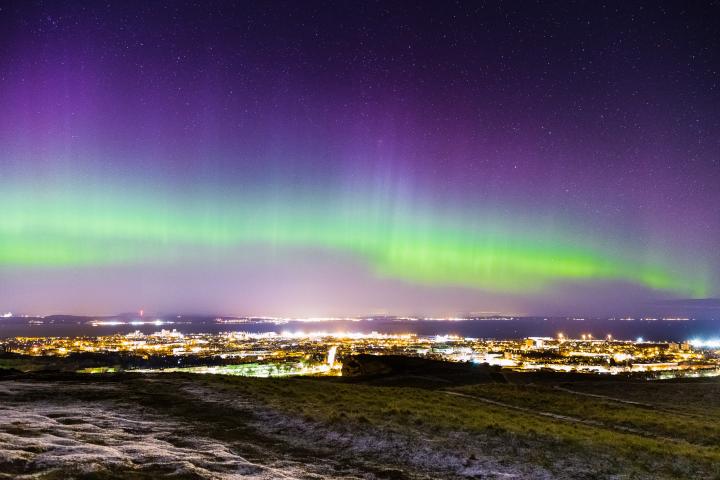 Edinburgh Global Photography Competition 2016 entry of an aurora over Edinburgh by Paulo Valdivia