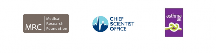 Logos of the MRC, Chief Scientist Office and Asthma UK