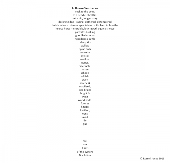 'In Human Sanctuaries', a poem by Russell Jones