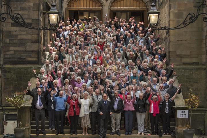 A group photo of the Lothian Birth Cohorts reunion in 2017