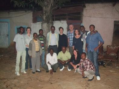 Pete Kaiser with the project's team in Ethiopia