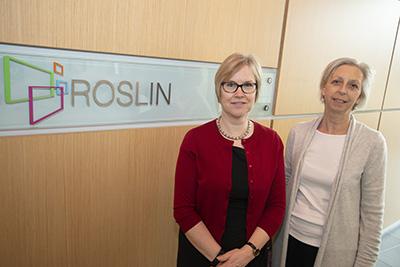Professor Melanie Welham with Roslin's Director Professor Eleanor Riley.