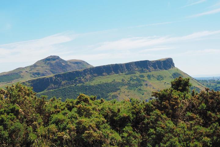 A view of Salisbury Crags and Arthur's Seat