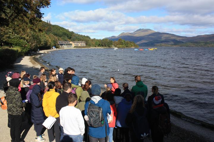 MSc Carbon Management cohort on a field trip to Loch Lomond in November 2019.