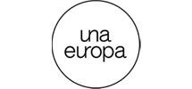 Thin black circle with black text in the middle that says ' UNA Europa'