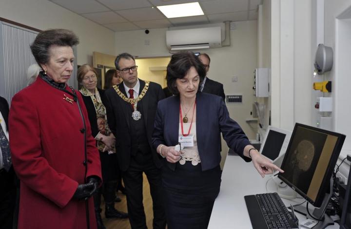 Prof Joanna Wardlaw explains to Princess Anne the features of our 3.0T MR unit at the Edinburgh Imaging Facility RIE official opening on 14th February 2017.