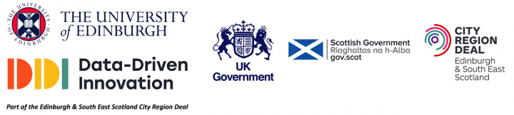 The University of Edinbugh | Data-Driven Innovation | UK Government | Scottish Government | City Region Deal logos