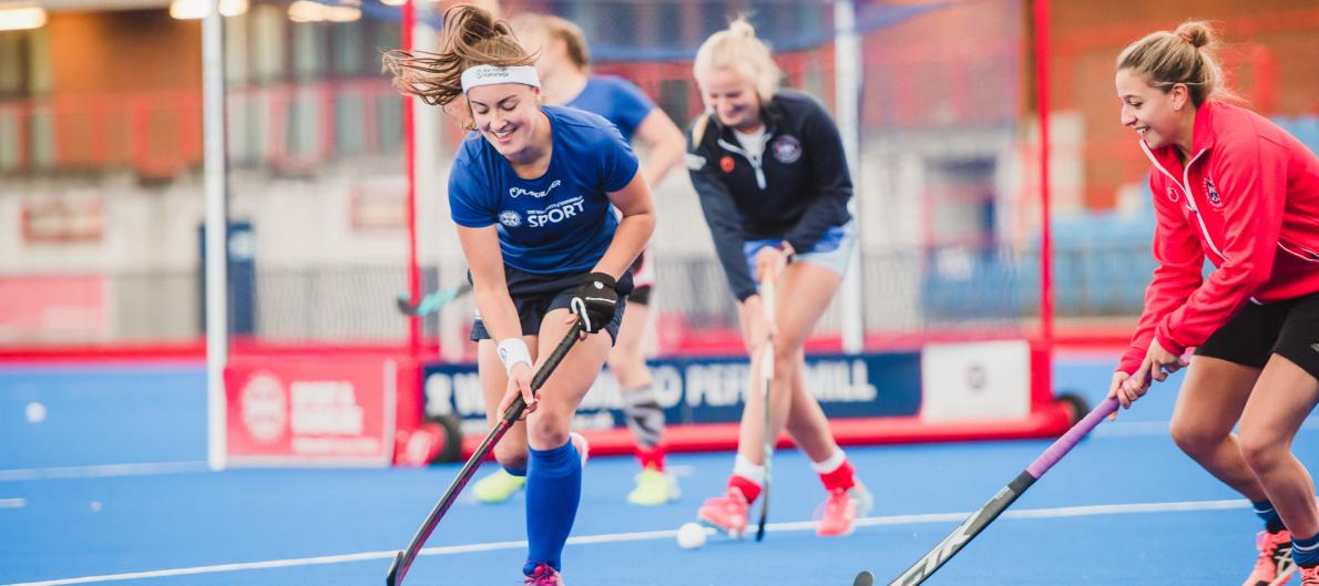 A hockey match featuring Edinburgh students