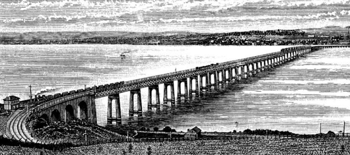 Illustration of the Tay Bridge in Dundee