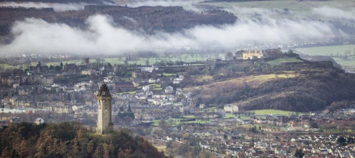 Wallace Monument and City of Stirling and Castle
