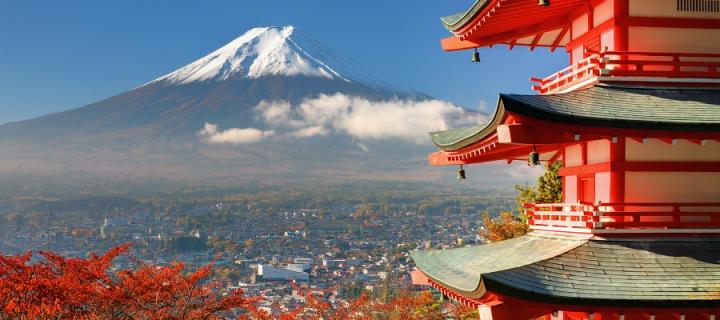 Mount Fuji viewed from Chureito Pagoda