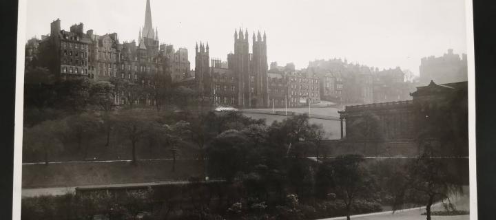 Black and White picture of the New College building from 1946