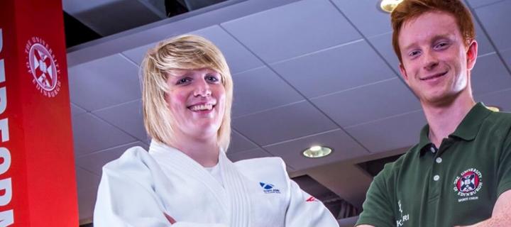  Sarah Adlington, Gold medallist for judo at Glasgow 2014 and Conor Bond, President of the Edinburgh University Sports Union