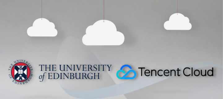University logo and Tencent cloud logo