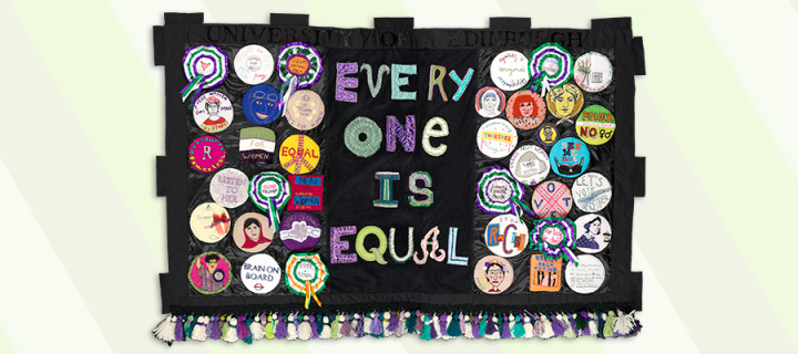 Handmade banner which reads "Every One is Equal"