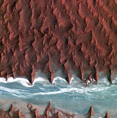 Satellite image of Namib Desert 