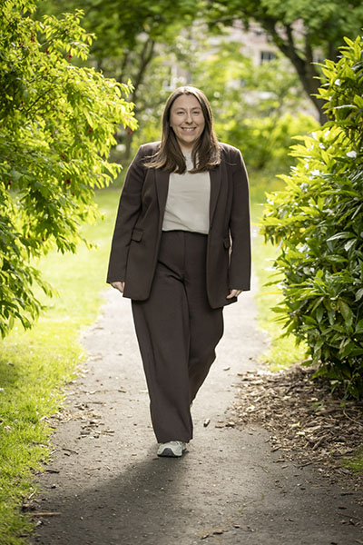 Felicity walks through George Square gardens