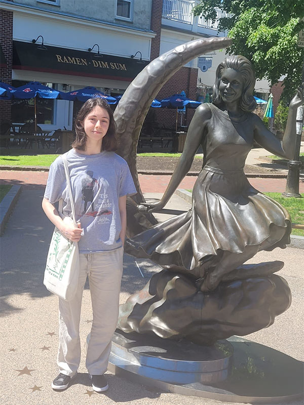 sophie by Bewitched statue in Salem, MA