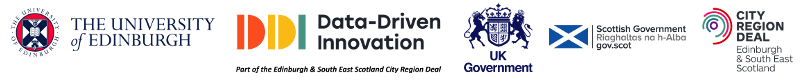 UoE, Data-Driven Innovation, UK Gov, Scottish Gov, City Region Deal logos