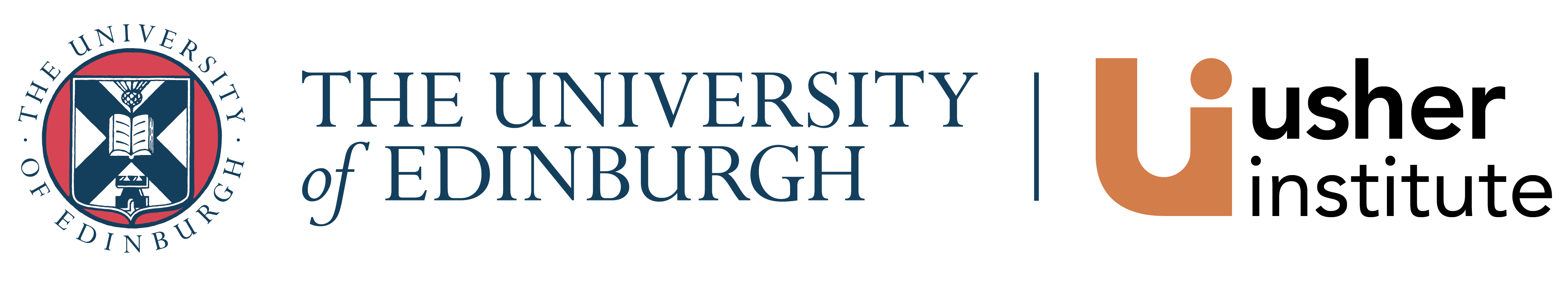 Landscape logo for the Usher Institute, The University of Edinburgh.