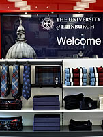University merchandise in the Visitor Centre