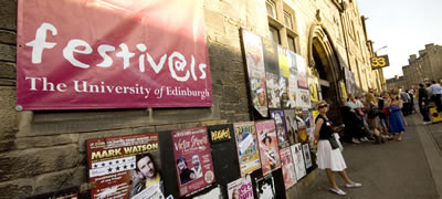 M 090612 Festivals Office launches programme Festivals sign outside the pleasance