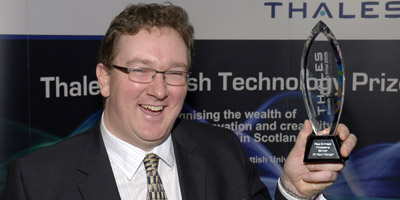 M 091214 Top spot in technology prize Dr Ben Panter