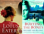 Book jackets for The Lotus Eaters by Tatjani Soli and Burying the Bones: Pearl Buck in China by Hilary Spurling.