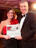 M 111130 Award for HR coordinator Linsay McKeown with Sandy Begbie