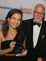 Dr Sonja Vujovic collecting her Impact Award