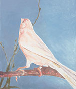 Detail of Luc Tuymans' painting, Orange Red Brown