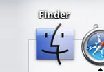 the Finder icon at the left of the dock