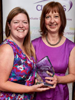 Photo of careers staff with award