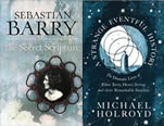 Book covers for The Secret Scripture and A Strange Eventful History