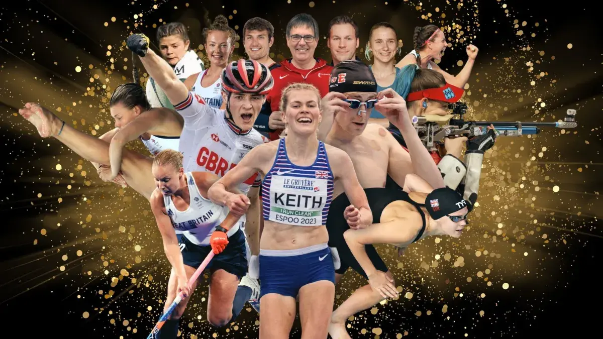 A collage of sports people connected to the University.