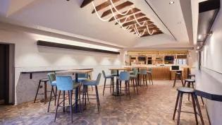 The refurbished Loft Bar featuring seating area.