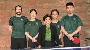 Dr Deng Yaping met with students from the Table Tennis Society during her University event