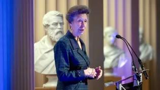 Her Royal Highness The Princess Royal speaking from behind a lectern