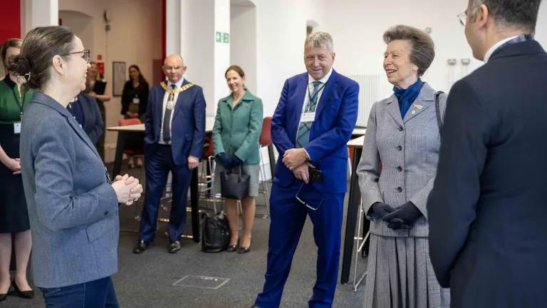 HRH Princess Anne (second from right) joins Principal and Vice Chancellor, Professor Sir Peter Mathieson (second from left) to open the Edinburgh Futures Institute