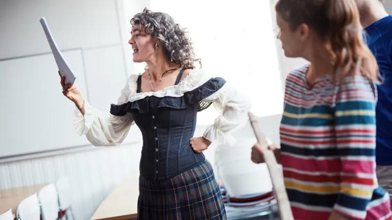 Members of the Edinbards amateur theatre group rehearse in a space provided by the access to rooms scheme