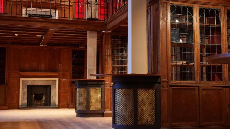 An interior image of the Library Bar after the renovation. 