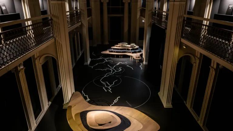 An aerial view of Mafolofolo by MADEYOULOOK in the Talbot Rice's Georgian Gallery