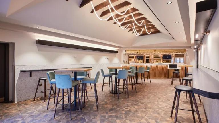 The refurbished Loft Bar featuring seating area.