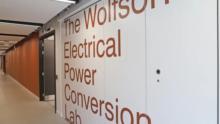 An external view of the Wolfson Electrical Power Conversion Lab in the Engineering Forum
