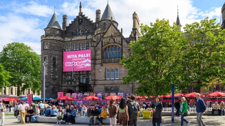An exterior view of the Gilded Balloon venue at the Teviot student union