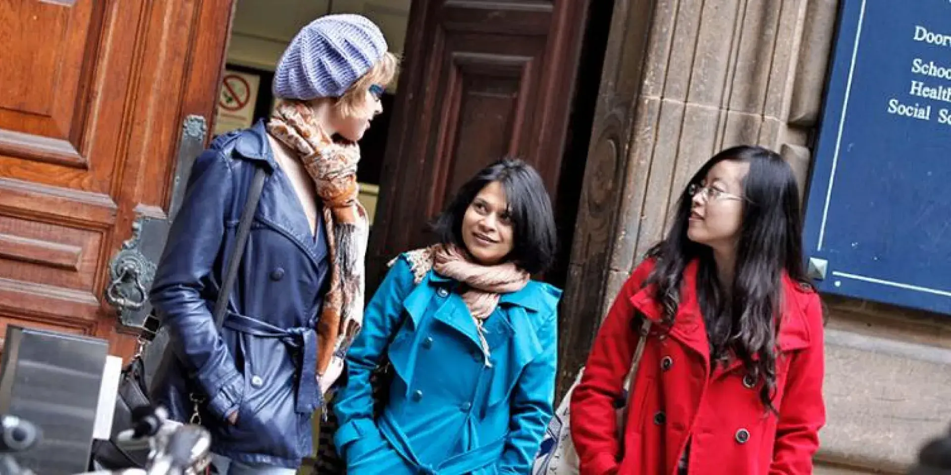 Photo of students outside a University building