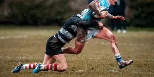 An example of a Men’s Premiership tackle (Edinburgh Academical ‘Accies’ versus Kelso)