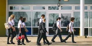 Group of school pupils in school uniform