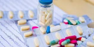 A selection of drugs on a desk